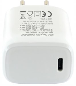Ładowarka sieciowa GaN USB-C 20W PD3.0 PPS biała 9