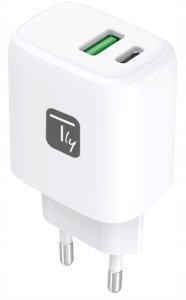 Ładowarka sieciowa GaN USB-C 20W PD i USB-A 18W QC 3