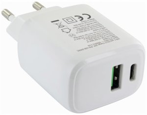 Ładowarka sieciowa GaN USB-C 20W PD i USB-A 18W QC 8