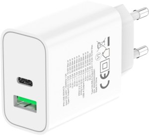 Ładowarka sieciowa GaN USB-C 30W PD i USB-A 30W QC 3