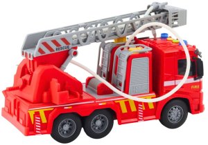 LeanToys Wóz strażacki Straż pożarna drabina światła dźwięki rozpylanie wody 1:16 EDUKAMP 4