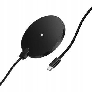 Wireless charger Hoco 15W with cable USB C and digital display CW62 black CW62 black (6942007654517) 4