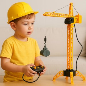 Dźwig Żuraw Budowlany Zdalnie Sterowany RC Przewodowy Obrót 360° 71 cm 3