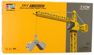 Dźwig Żuraw Budowlany Zdalnie Sterowany RC Przewodowy Obrót 360° 71 cm 4