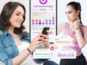 Inteligentna Opaska Smartband Bluetooth 5.3 Pulsometr Wodoodporna Kroki Sen 12