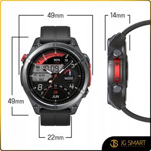 Smartwatch Męski Zegarek AMOLED GPS IP69K 5ATM Kompas Menu POLSKI + 3 PASKI 11