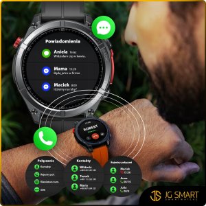Smartwatch Męski Zegarek AMOLED GPS IP69K 5ATM Kompas Menu POLSKI + 3 PASKI 5