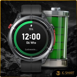 Smartwatch Męski Zegarek AMOLED GPS IP69K 5ATM Kompas Menu POLSKI + 3 PASKI 7