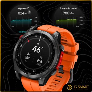 Smartwatch Męski Zegarek AMOLED GPS IP69K 5ATM Kompas Menu POLSKI + 3 PASKI 8