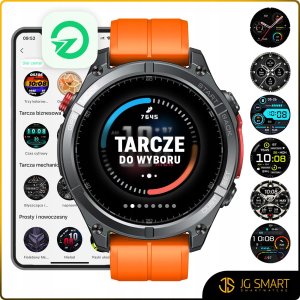 Smartwatch Męski Zegarek AMOLED GPS IP69K 5ATM Kompas Menu POLSKI + 3 PASKI 10
