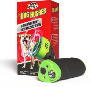 Ultradźwiękowy Odstraszacz Psów "Dog Husher" Odstraszający Dźwiękiem Światłem Stroboskopowym Alarmem Odstraszacz na Psy Przeciw Psom 2