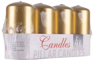 Donau Home Świeca słup Standard lakier, 50x100mm, 4 szt., złoty 4