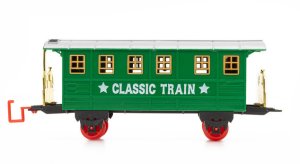 Lokomotywa z wagonami, pociąg parowy, sterowany, na baterie, tory UNIWERSALNY 6