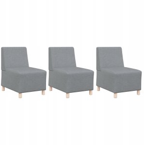 Fotel 3 pcs Jasnoszary 55 x 74 x 82 cm tkanina Lumarko! 2