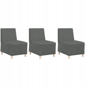Fotel 3 pcs ciemno szary 55 x 74 x 82 cm tkanina Lumarko! 2