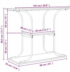 vidaXL Konsola dąb artisan 101 x 35 x 80.5 cm Lumarko! 11