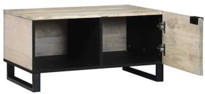 Stolik kawowy Biały, Czarny 80 x 50 x 40 cm lite drewno mango Lumarko! 4