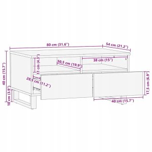Stolik kawowy - 80x54x40 cm z litego drewna mango Lumarko! 9