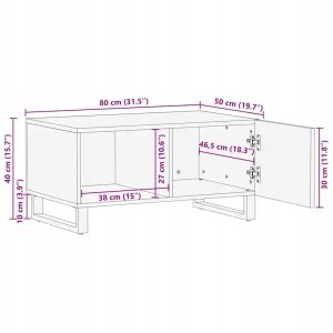 Stolik kawowy Brązowy 80 x 50 x 40 cm lite drewno mango Lumarko! 12