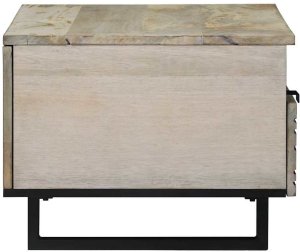 Stolik kawowy Biały, Czarny 80 x 50 x 40 cm lite drewno mango Lumarko! 3