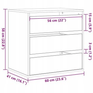 Komoda Narożna Czarny Dąb 60x41x58 cm Drewno inżynieryjne Lumarko! 11