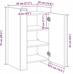 vidaXL Komoda 45x35x75 cm z drewna prasowanego Lumarko! 12