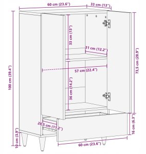 Szafki i regały na media Brązowy Słoma i lite drewno mango Lumarko! 9
