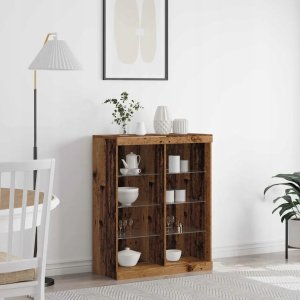 Szafka z oświetleniem LED Stare drewno 41x37x100 cm Lumarko! 2