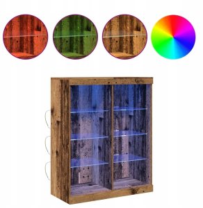 Szafka z oświetleniem LED Stare drewno 41x37x100 cm Lumarko! 4