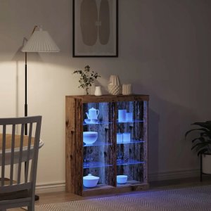 Szafka z oświetleniem LED Stare drewno 41x37x100 cm Lumarko! 5