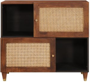 Szafki i regały na media Brązowy Wiklina i lite drewno mango Lumarko! 3