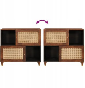 Szafki i regały na media Brązowy Wiklina i lite drewno mango Lumarko! 8