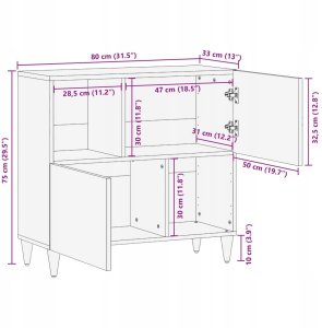 Szafki i regały na media Brązowy Wiklina i lite drewno mango Lumarko! 9