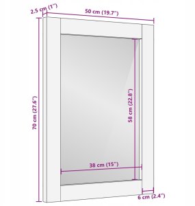 Lustro łazienkowe 50 x 70 x 30 cm z drewna mango. Lumarko! 6