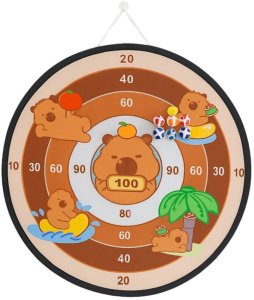 LeanToys Gra Zręcznościowa Tarcza Kapibary Dart Piłeczki Na Rzep Pistolety 73,5 cm LEAN Toys (28097) 2