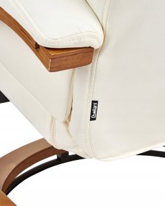 Beliani Fotel z masażem FORCE Z podnóżkiem Biały 13