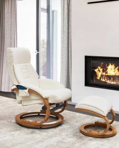 Beliani Fotel z masażem FORCE Z podnóżkiem Biały 2