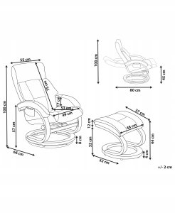 Beliani Fotel z masażem FORCE Z podnóżkiem Biały 3