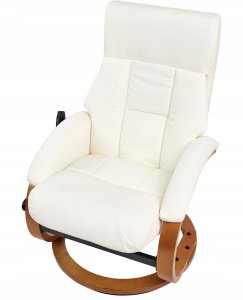 Beliani Fotel z masażem FORCE Z podnóżkiem Biały 8