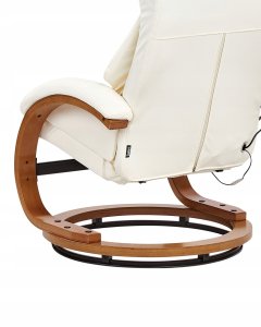 Beliani Fotel z masażem FORCE Z podnóżkiem Biały 9