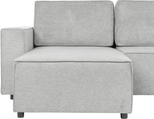 Beliani Sofa rozkładana w kształcie U dla 4 osób jasnoszary ze schowkiem 2