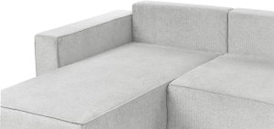 Beliani Sofa rozkładana w kształcie U dla 4 osób jasnoszary ze schowkiem 4