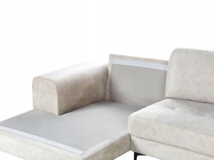 Narożnik dla 4 osób KIRUNA Welur Jasnobeżowy Prawostronny 11