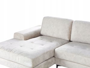 Narożnik dla 4 osób KIRUNA Welur Jasnobeżowy Prawostronny 10