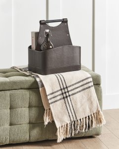 Kosz na pranie Beliani Kosz URUK Ciemnobrązowy 2