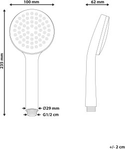Słuchawka prysznicowa z wężem AYPATE Czarny 3