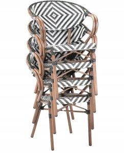 Beliani Zestaw 4 krzeseł ogrodowych CASPRI Technorattan Czarny/ white 5