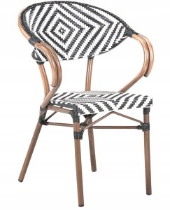 Beliani Zestaw 4 krzeseł ogrodowych CASPRI Technorattan Czarny/ white 6