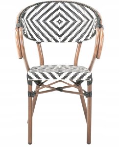 Beliani Zestaw 4 krzeseł ogrodowych CASPRI Technorattan Czarny/ white 7