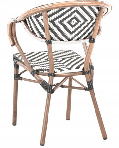 Beliani Zestaw 4 krzeseł ogrodowych CASPRI Technorattan Czarny/ white 8